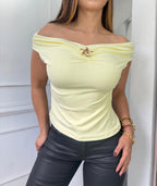 Blusa Escote Bardot con Herraje